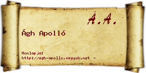 Ágh Apolló névjegykártya